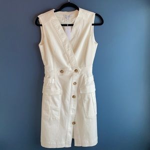 White button up dress